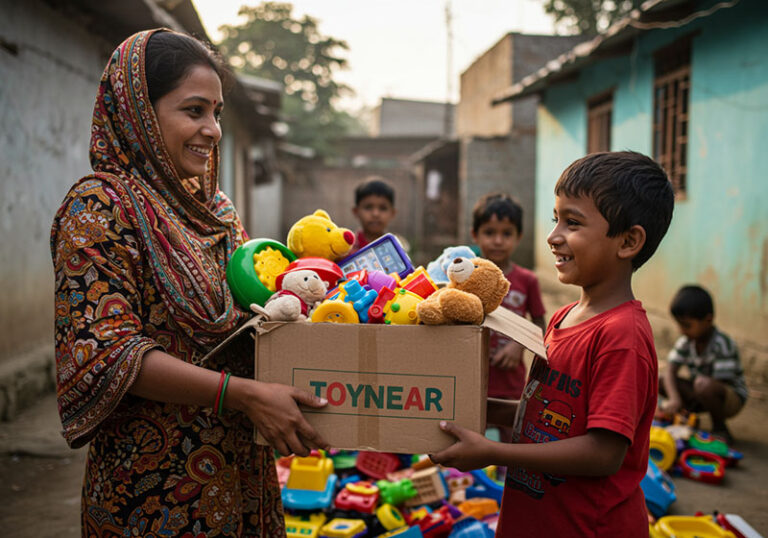 happy-kid-with-old-toy, toy-donation-bangladesh, toy-exchange-BD